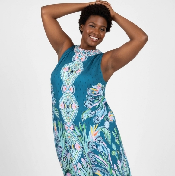 Lilly Pulitzer Teal Floral Mini Dress - Picture 2 of 3